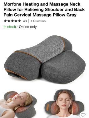Morfone Heating & Massage Neck Pillow for shoulder cervical pain NWT